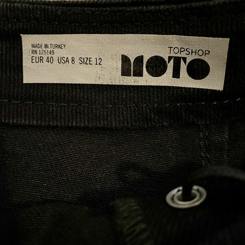 🔥TOPSHOP Moto Lace Up Denim Mini Skirt - Picture 4 of 9